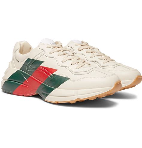 gucci stripe leather sneakers|Gucci men sneakers white.